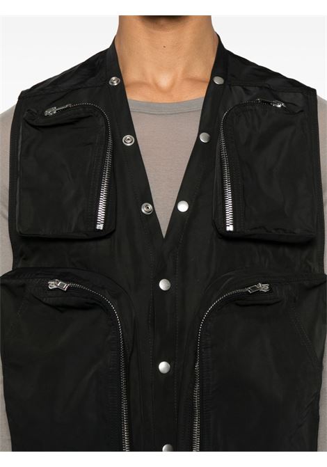 Gilet con tasche in nero Rick owens - uomo RICK OWENS | RU01E5767FT09